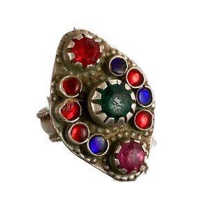 Afghan Ring, Old Silver Ring, Vintage Ring, Size 6, Kuchi, Gypsy, Nomadic
